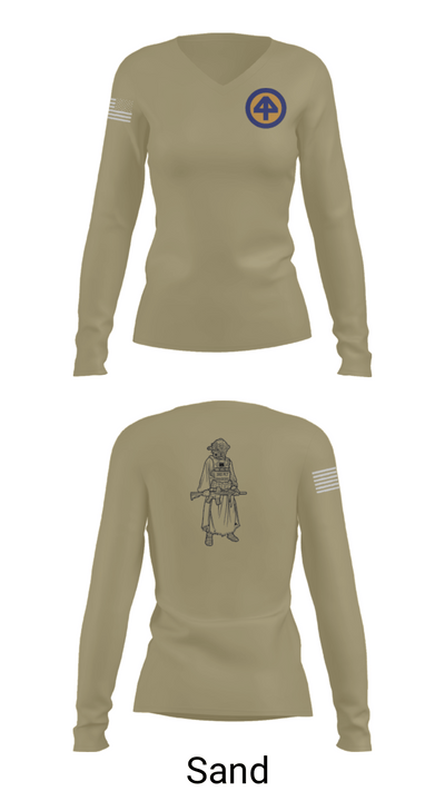 A Co 1/1-114th 36313026 Women's Long Sleeve V-neck Shirt - 97