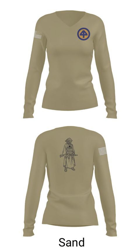 Women's Long Sleeve Vneck Shirt, A Co 1/1-114th, Army, Teamtime, Team time, sublimation, custom sports apparel, team uniforms, spirit wear, spiritwear, sports uniforms, custom shirts, team store, custom team store, fundraiser sports, apparel fundraiser