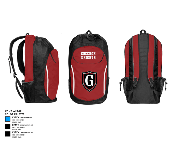 Gear Bag, Greenon Knights, Women's Volleyball, Teamtime, Team time, sublimation, custom sports apparel, team uniforms, spirit wear, spiritwear, sports uniforms, custom shirts, team store, custom team store, fundraiser sports, apparel fundraiser