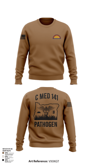 Crew Neck Sweatshirt, C MED 141, National Guard, Teamtime, Team time, sublimation, custom sports apparel, team uniforms, spirit wear, spiritwear, sports uniforms, custom shirts, team store, custom team store, fundraiser sports, apparel fundraiser