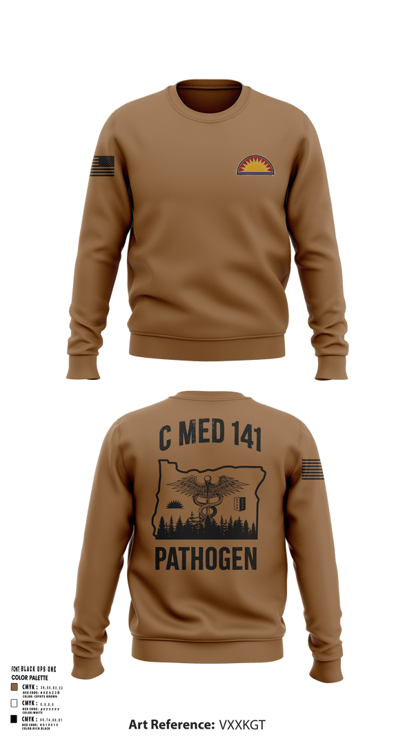 Crew Neck Sweatshirt, C MED 141, National Guard, Teamtime, Team time, sublimation, custom sports apparel, team uniforms, spirit wear, spiritwear, sports uniforms, custom shirts, team store, custom team store, fundraiser sports, apparel fundraiser