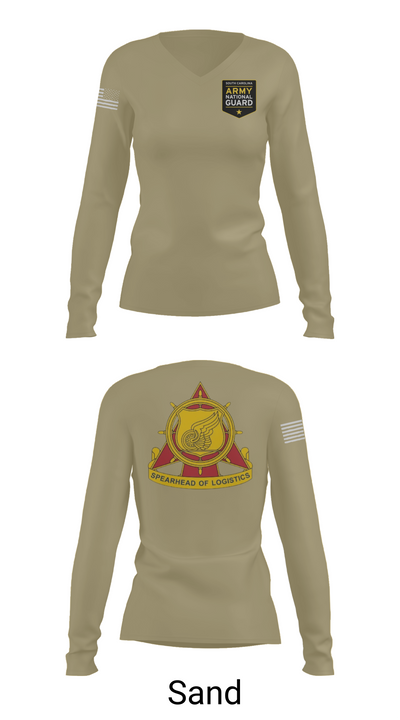SOUTH CAROLINA ARMY NATIONAL GUARD 14160186 Women's Long Sleeve V-neck Shirt - 92
