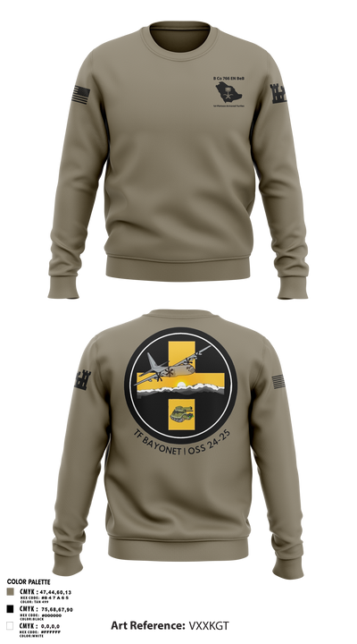 B Co 766 EN BeB 1st Platoon Armored Turtles Crew Neck Sweatshirt - 1