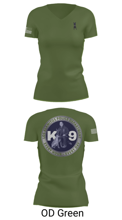 Los Alamitos Police K9 92789810 Women's Short Sleeve V-neck Shirt - 46