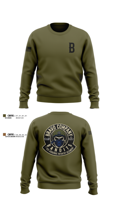 Bravo Company, 1-325 AIR, 2BCT, 82ND ABN DIV Crew Neck Sweatshirt - 5