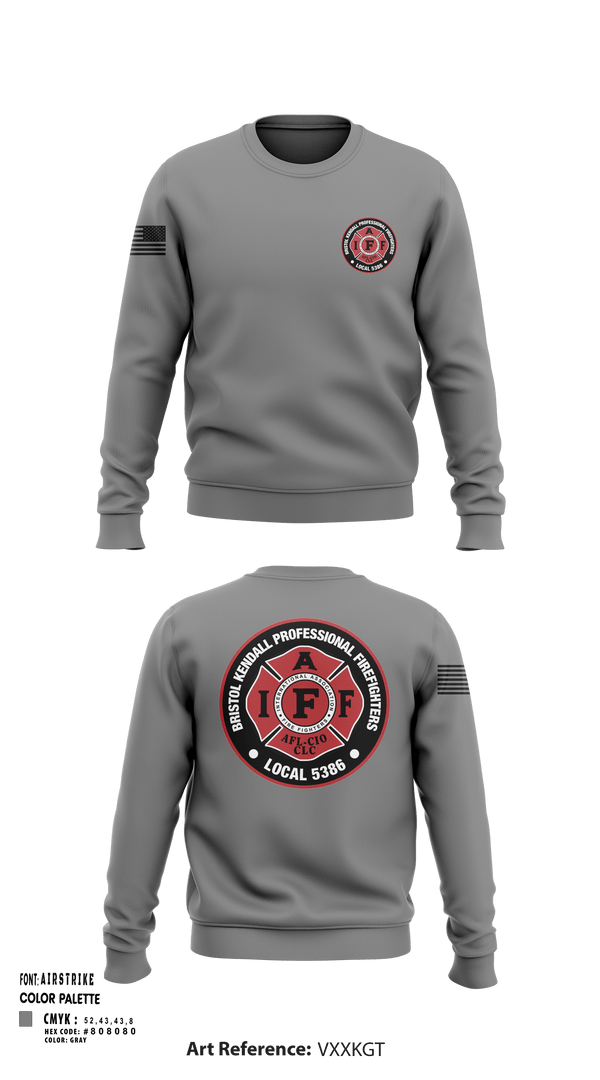 Crew Neck Sweatshirt, Local 5386, Fire Department, Teamtime, Team time, sublimation, custom sports apparel, team uniforms, spirit wear, spiritwear, sports uniforms, custom shirts, team store, custom team store, fundraiser sports, apparel fundraiser