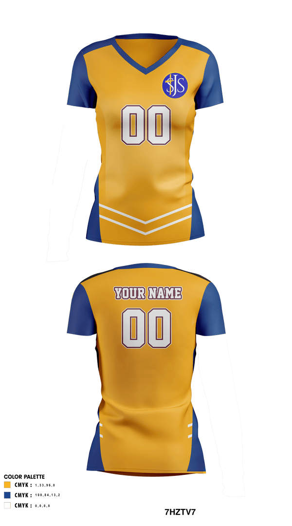 Women's Short Sleeve Vneck Shirt, St Joseph Catholic School Volleyball, Women's Volleyball, Teamtime, Team time, sublimation, custom sports apparel, team uniforms, spirit wear, spiritwear, sports uniforms, custom shirts, team store, custom team store, fundraiser sports, apparel fundraiser
