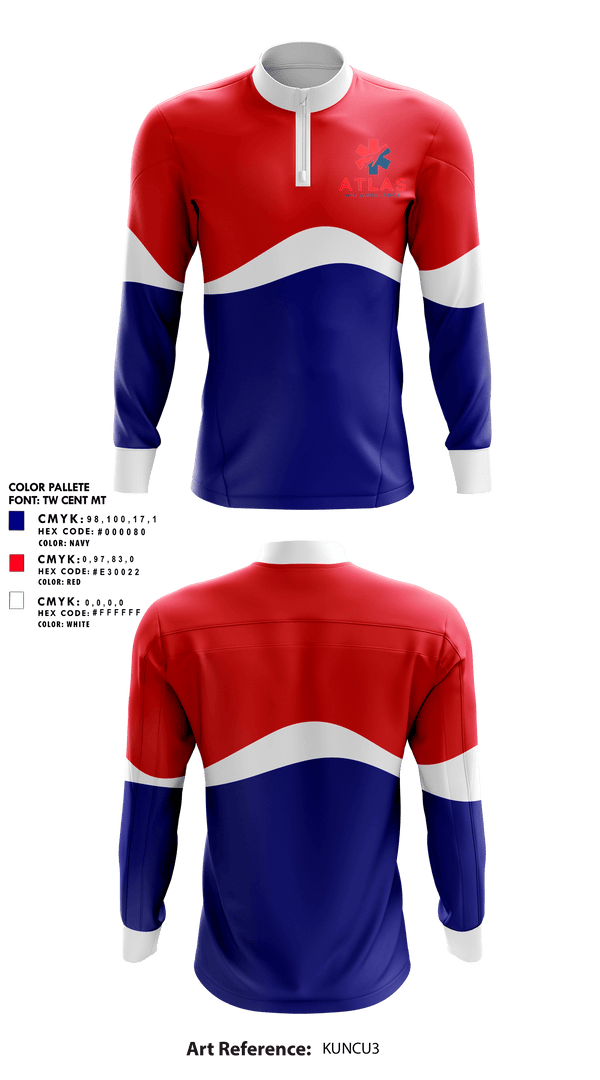 Quarter Zip Jacket, Atlas Air Ambulance, , Teamtime, Team time, sublimation, custom sports apparel, team uniforms, spirit wear, spiritwear, sports uniforms, custom shirts, team store, custom team store, fundraiser sports, apparel fundraiser