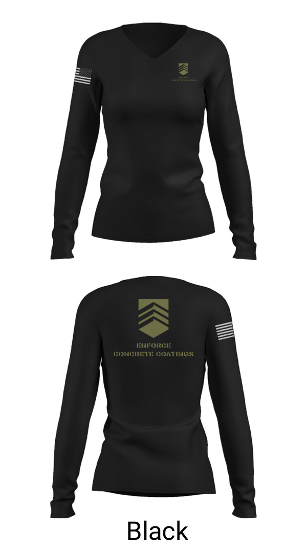 Womens Long Sleeve Vneck Shirt, ENFORCE CONCRETE COATINGS, , Teamtime, Team time, sublimation, custom sports apparel, team uniforms, spirit wear, spiritwear, sports uniforms, custom shirts, team store, custom team store, fundraiser sports, apparel fundraiser