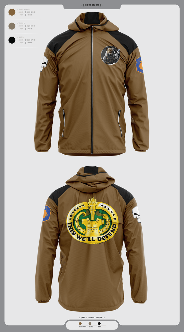 Windbreaker, Fox Co., Army, Teamtime, Team time, sublimation, custom sports apparel, team uniforms, spirit wear, spiritwear, sports uniforms, custom shirts, team store, custom team store, fundraiser sports, apparel fundraiser