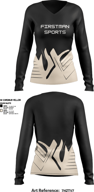 Womens Long Sleeve Vneck Shirt, Firstman Sports, , Teamtime, Team time, sublimation, custom sports apparel, team uniforms, spirit wear, spiritwear, sports uniforms, custom shirts, team store, custom team store, fundraiser sports, apparel fundraiser