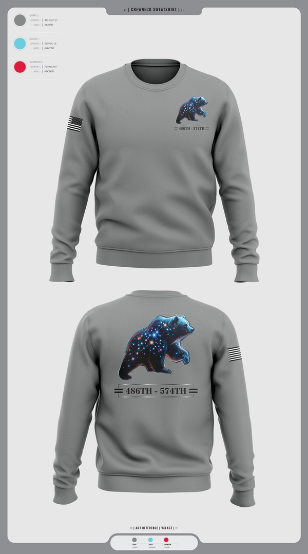 Crew Neck Sweatshirt, 486th/574th, , Teamtime, Team time, sublimation, custom sports apparel, team uniforms, spirit wear, spiritwear, sports uniforms, custom shirts, team store, custom team store, fundraiser sports, apparel fundraiser