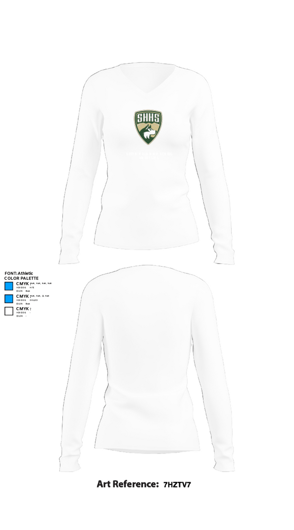 Womens Long Sleeve Vneck Shirt, South Hills High School Wrestling, Wrestling, Teamtime, Team time, sublimation, custom sports apparel, team uniforms, spirit wear, spiritwear, sports uniforms, custom shirts, team store, custom team store, fundraiser sports, apparel fundraiser