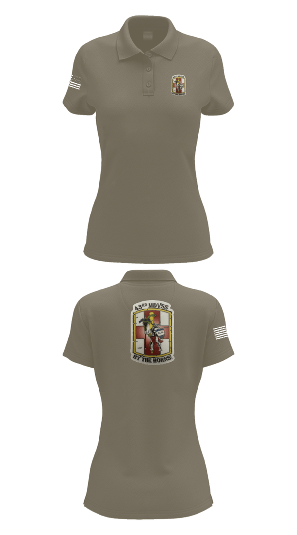 Womens Short Sleeve Performance Polo, 43rd Medical Detachment, , Teamtime, Team time, sublimation, custom sports apparel, team uniforms, spirit wear, spiritwear, sports uniforms, custom shirts, team store, custom team store, fundraiser sports, apparel fundraiser
