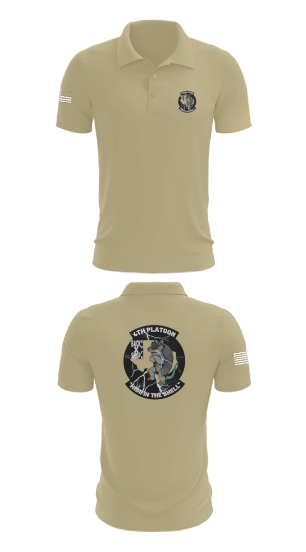 Short Sleeve Performance Polo, 90th ASB B co 4Th Platoon, Army, Teamtime, Team time, sublimation, custom sports apparel, team uniforms, spirit wear, spiritwear, sports uniforms, custom shirts, team store, custom team store, fundraiser sports, apparel fundraiser
