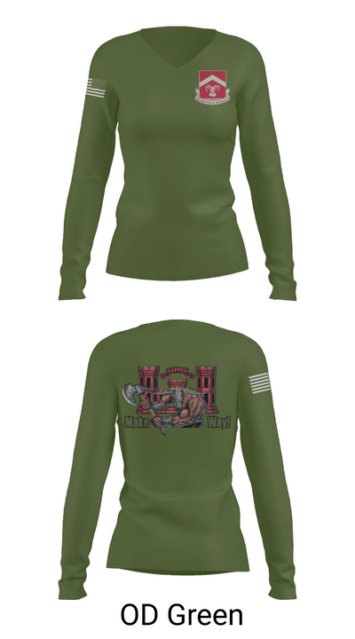 937th CEC-A, 40th BEB 9516475 Women's Long Sleeve V-neck Shirt -1 57