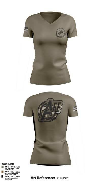 509 OSS 20473594 Women's Short Sleeve V-neck Shirt - 104