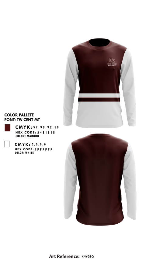 Long Sleeve Performance Shirt, River Rouge High School Basketball, Men's Basketball, Teamtime, Team time, sublimation, custom sports apparel, team uniforms, spirit wear, spiritwear, sports uniforms, custom shirts, team store, custom team store, fundraiser sports, apparel fundraiser