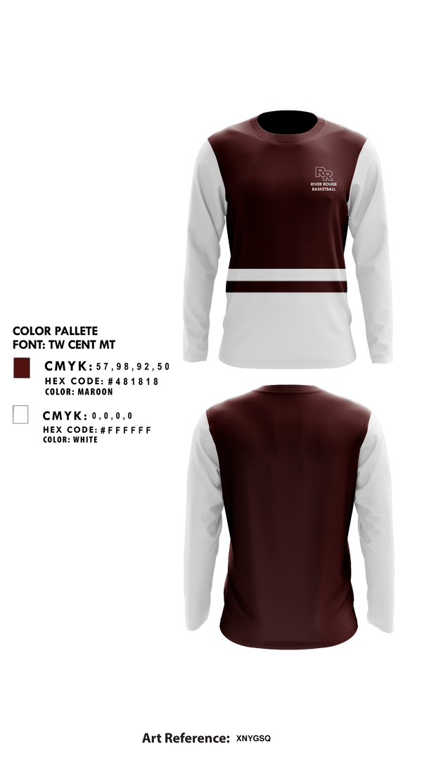 Long Sleeve Performance Shirt, River Rouge High School Basketball, Men's Basketball, Teamtime, Team time, sublimation, custom sports apparel, team uniforms, spirit wear, spiritwear, sports uniforms, custom shirts, team store, custom team store, fundraiser sports, apparel fundraiser