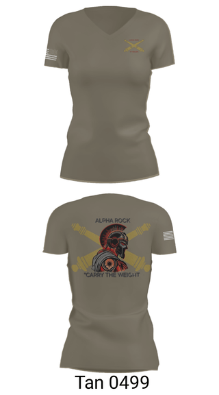 Womens Short Sleeve Vneck Shirt, ALPHA ROCK, Army, Teamtime, Team time, sublimation, custom sports apparel, team uniforms, spirit wear, spiritwear, sports uniforms, custom shirts, team store, custom team store, fundraiser sports, apparel fundraiser