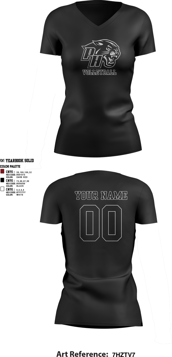 Womens Short Sleeve Vneck Shirt, Panthers Volleyball, Women's Volleyball, Teamtime, Team time, sublimation, custom sports apparel, team uniforms, spirit wear, spiritwear, sports uniforms, custom shirts, team store, custom team store, fundraiser sports, apparel fundraiser