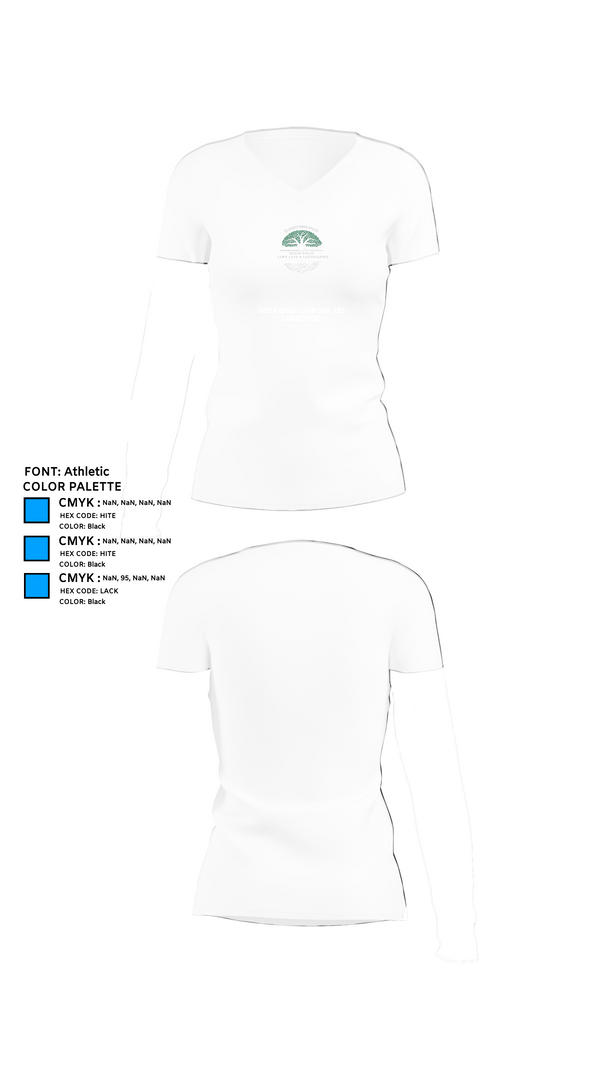 Womens Short Sleeve Vneck Shirt, Green Grace Lawn Care and Landscaping, , Teamtime, Team time, sublimation, custom sports apparel, team uniforms, spirit wear, spiritwear, sports uniforms, custom shirts, team store, custom team store, fundraiser sports, apparel fundraiser