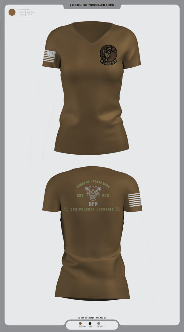 Womens Short Sleeve Vneck Shirt, 332 ECS SCOS, Air Force, Teamtime, Team time, sublimation, custom sports apparel, team uniforms, spirit wear, spiritwear, sports uniforms, custom shirts, team store, custom team store, fundraiser sports, apparel fundraiser