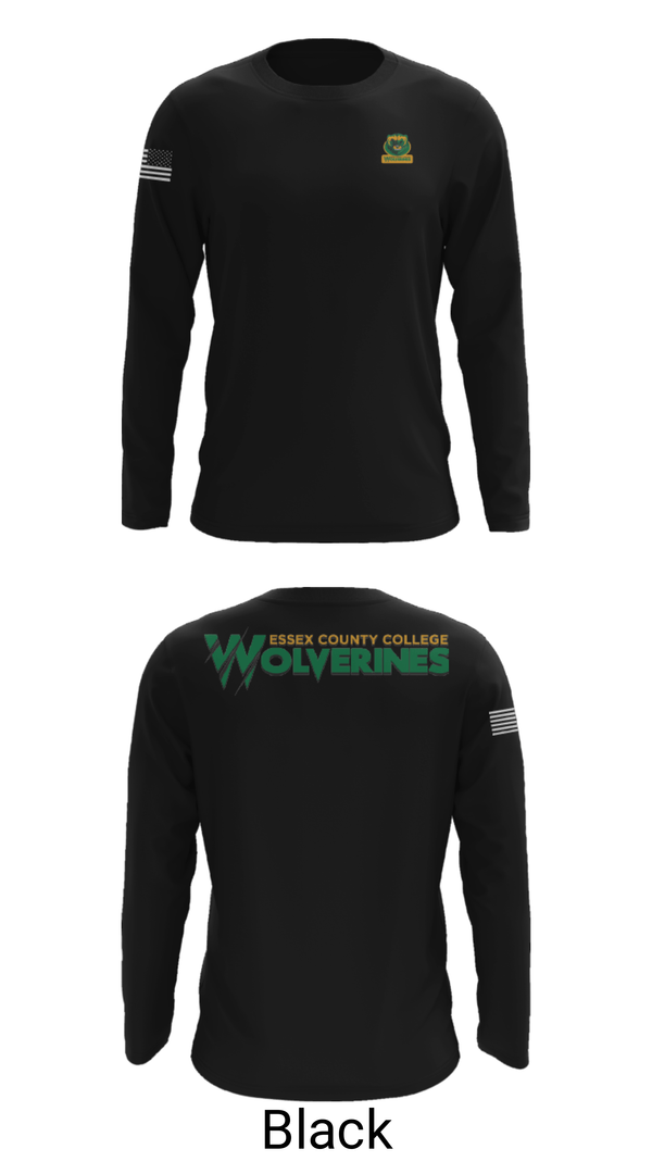 Long Sleeve Performance Shirt, Essex County College Track and Field, Track & Field, Teamtime, Team time, sublimation, custom sports apparel, team uniforms, spirit wear, spiritwear, sports uniforms, custom shirts, team store, custom team store, fundraiser sports, apparel fundraiser