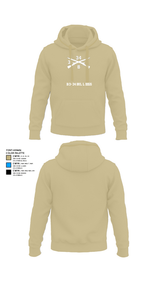 Hoodie, B/3-34 Bulldogs, Army, Teamtime, Team time, sublimation, custom sports apparel, team uniforms, spirit wear, spiritwear, sports uniforms, custom shirts, team store, custom team store, fundraiser sports, apparel fundraiser