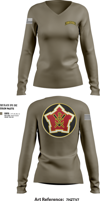 Womens Long Sleeve Vneck Shirt, Recon, Army, Teamtime, Team time, sublimation, custom sports apparel, team uniforms, spirit wear, spiritwear, sports uniforms, custom shirts, team store, custom team store, fundraiser sports, apparel fundraiser