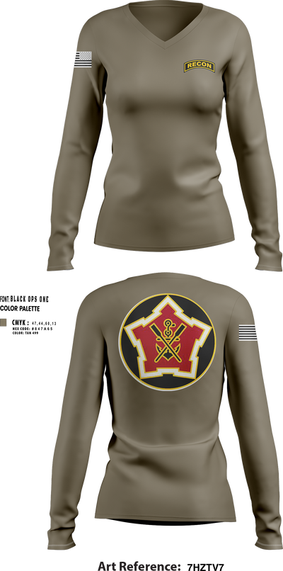 Recon 26579836 Women's Long Sleeve V-neck Shirt - 3
