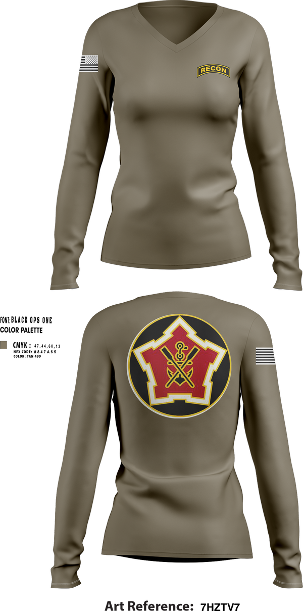 Womens Long Sleeve Vneck Shirt, Recon, Army, Teamtime, Team time, sublimation, custom sports apparel, team uniforms, spirit wear, spiritwear, sports uniforms, custom shirts, team store, custom team store, fundraiser sports, apparel fundraiser