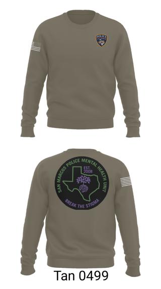 Crew Neck Sweatshirt, SMPD Mental Health Unit, Police, Teamtime, Team time, sublimation, custom sports apparel, team uniforms, spirit wear, spiritwear, sports uniforms, custom shirts, team store, custom team store, fundraiser sports, apparel fundraiser