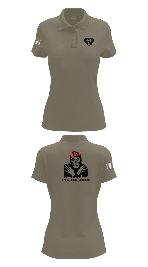 Womens Short Sleeve Performance Polo, 3rd squad, Army, Teamtime, Team time, sublimation, custom sports apparel, team uniforms, spirit wear, spiritwear, sports uniforms, custom shirts, team store, custom team store, fundraiser sports, apparel fundraiser