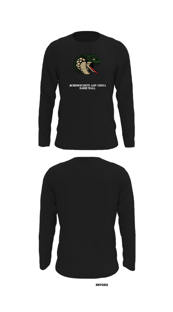 Long Sleeve Performance Shirt, Jackson Heights Lady Cobra Basketball, Women's Basketball, Teamtime, Team time, sublimation, custom sports apparel, team uniforms, spirit wear, spiritwear, sports uniforms, custom shirts, team store, custom team store, fundraiser sports, apparel fundraiser