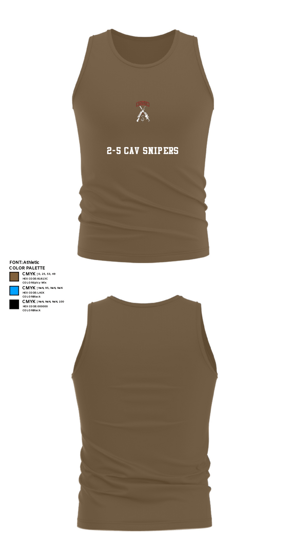 Tank Top, 2-5 CAV Snipers, Army, Teamtime, Team time, sublimation, custom sports apparel, team uniforms, spirit wear, spiritwear, sports uniforms, custom shirts, team store, custom team store, fundraiser sports, apparel fundraiser