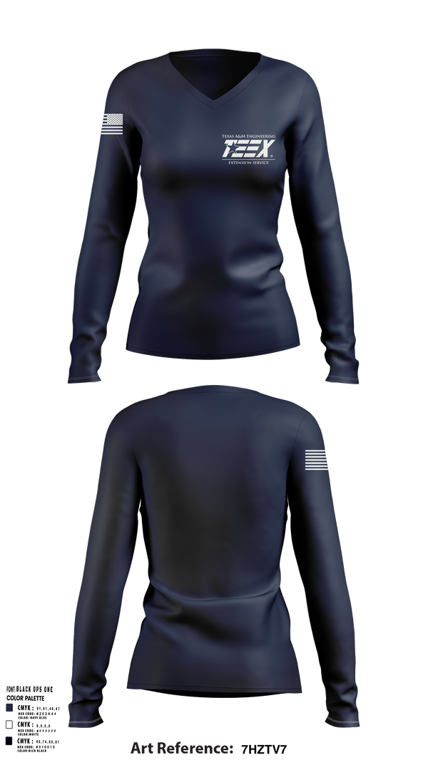 Womens Long Sleeve Vneck Shirt, TEEX Rescue, Fire Department, Teamtime, Team time, sublimation, custom sports apparel, team uniforms, spirit wear, spiritwear, sports uniforms, custom shirts, team store, custom team store, fundraiser sports, apparel fundraiser