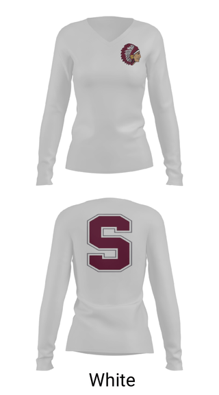 Womens Long Sleeve Vneck Shirt, Stillwater Central High School Band, Spirit Store, Teamtime, Team time, sublimation, custom sports apparel, team uniforms, spirit wear, spiritwear, sports uniforms, custom shirts, team store, custom team store, fundraiser sports, apparel fundraiser