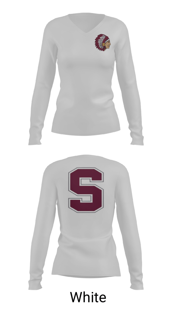 Womens Long Sleeve Vneck Shirt, Stillwater Central High School Band, Spirit Store, Teamtime, Team time, sublimation, custom sports apparel, team uniforms, spirit wear, spiritwear, sports uniforms, custom shirts, team store, custom team store, fundraiser sports, apparel fundraiser