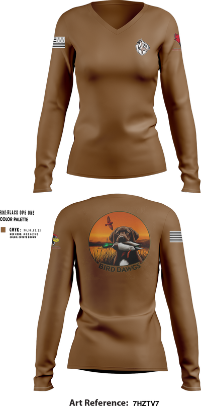 Bird dawgs Women's Long Sleeve V-neck Shirt - 255