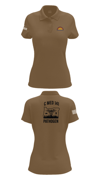 Womens Short Sleeve Performance Polo, C Med, National Guard, Teamtime, Team time, sublimation, custom sports apparel, team uniforms, spirit wear, spiritwear, sports uniforms, custom shirts, team store, custom team store, fundraiser sports, apparel fundraiser