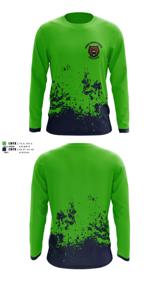 Long Sleeve Performance Shirt, Clover Garden School Grizzlies, Spirit Store, Teamtime, Team time, sublimation, custom sports apparel, team uniforms, spirit wear, spiritwear, sports uniforms, custom shirts, team store, custom team store, fundraiser sports, apparel fundraiser