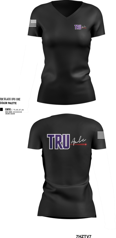 Tru Axle LLC 82082462 Women's Short Sleeve V-neck Shirt - 27