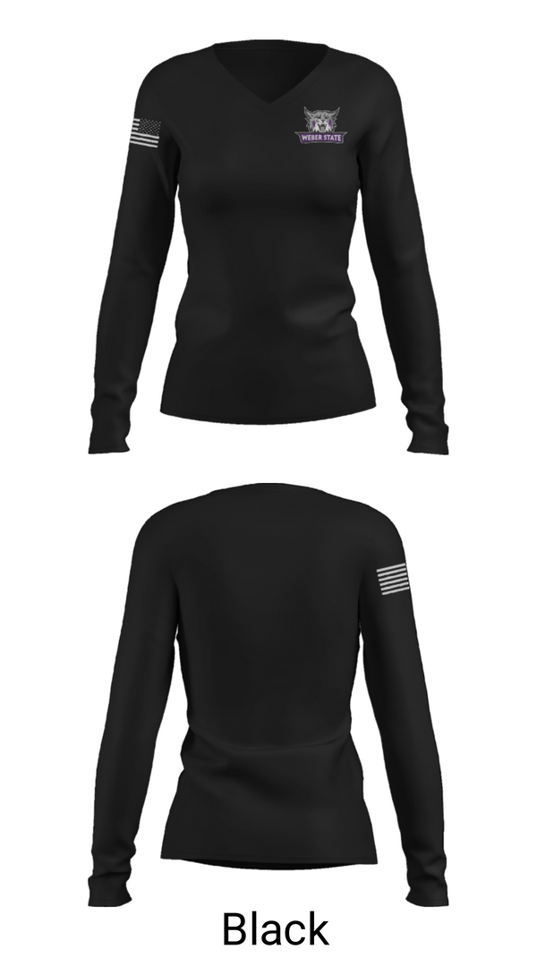 Womens Long Sleeve Vneck Shirt, Weber State University Golf, Golf, Teamtime, Team time, sublimation, custom sports apparel, team uniforms, spirit wear, spiritwear, sports uniforms, custom shirts, team store, custom team store, fundraiser sports, apparel fundraiser