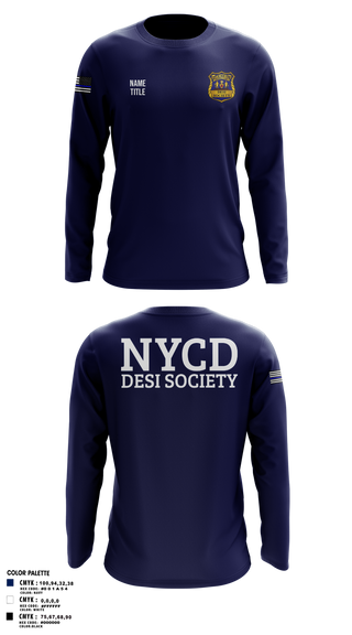 Long Sleeve Performance Shirt, NYCD DESI SOCIETY, Police, Teamtime, Team time, sublimation, custom sports apparel, team uniforms, spirit wear, spiritwear, sports uniforms, custom shirts, team store, custom team store, fundraiser sports, apparel fundraiser