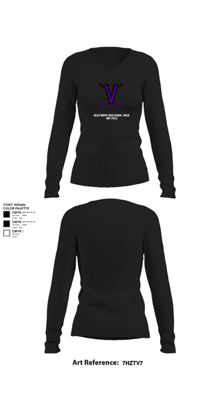 Womens Long Sleeve Vneck Shirt, Niles North High School Track and Field, Track & Field, Teamtime, Team time, sublimation, custom sports apparel, team uniforms, spirit wear, spiritwear, sports uniforms, custom shirts, team store, custom team store, fundraiser sports, apparel fundraiser