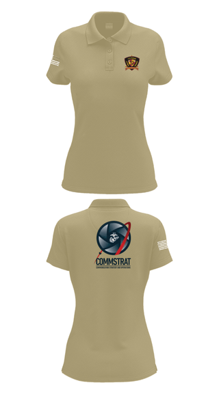 Womens Short Sleeve Performance Polo, 12th MLR COMMSTRAT, Marines, Teamtime, Team time, sublimation, custom sports apparel, team uniforms, spirit wear, spiritwear, sports uniforms, custom shirts, team store, custom team store, fundraiser sports, apparel fundraiser