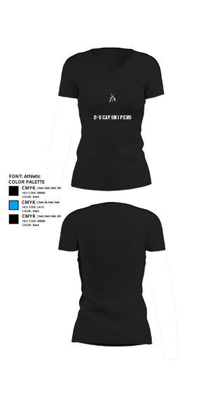 Womens Short Sleeve Vneck Shirt, 2-5 CAV Snipers, Army, Teamtime, Team time, sublimation, custom sports apparel, team uniforms, spirit wear, spiritwear, sports uniforms, custom shirts, team store, custom team store, fundraiser sports, apparel fundraiser