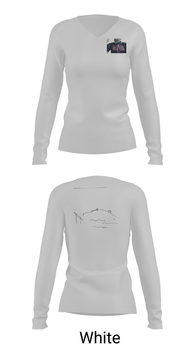 Camas High School Swimming 54044960 Women's Long Sleeve V-neck Shirt - 16