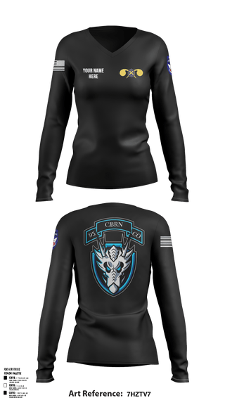 Womens Long Sleeve Vneck Shirt, 112th CRD, Army, Teamtime, Team time, sublimation, custom sports apparel, team uniforms, spirit wear, spiritwear, sports uniforms, custom shirts, team store, custom team store, fundraiser sports, apparel fundraiser